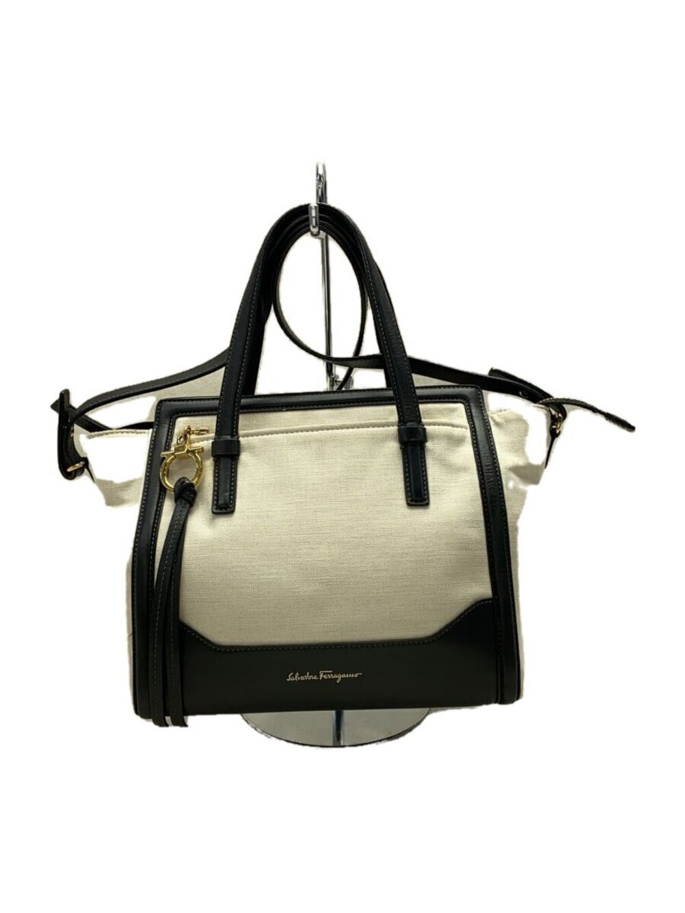 Salvatore Ferragamo Shoulder Bag Canvas Black Amy